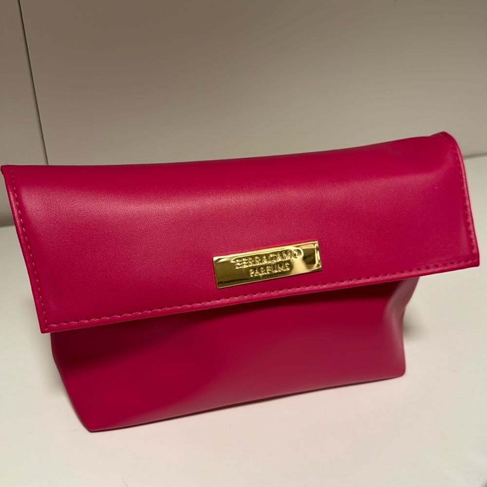 Ferragamo Pink Turkish Airlines Amenity Bag